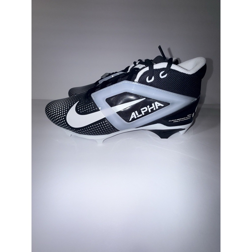 Nike Alpha Menace 4 Pro Football Cleats Black/White FZ7702-005 Men's Size 12.5